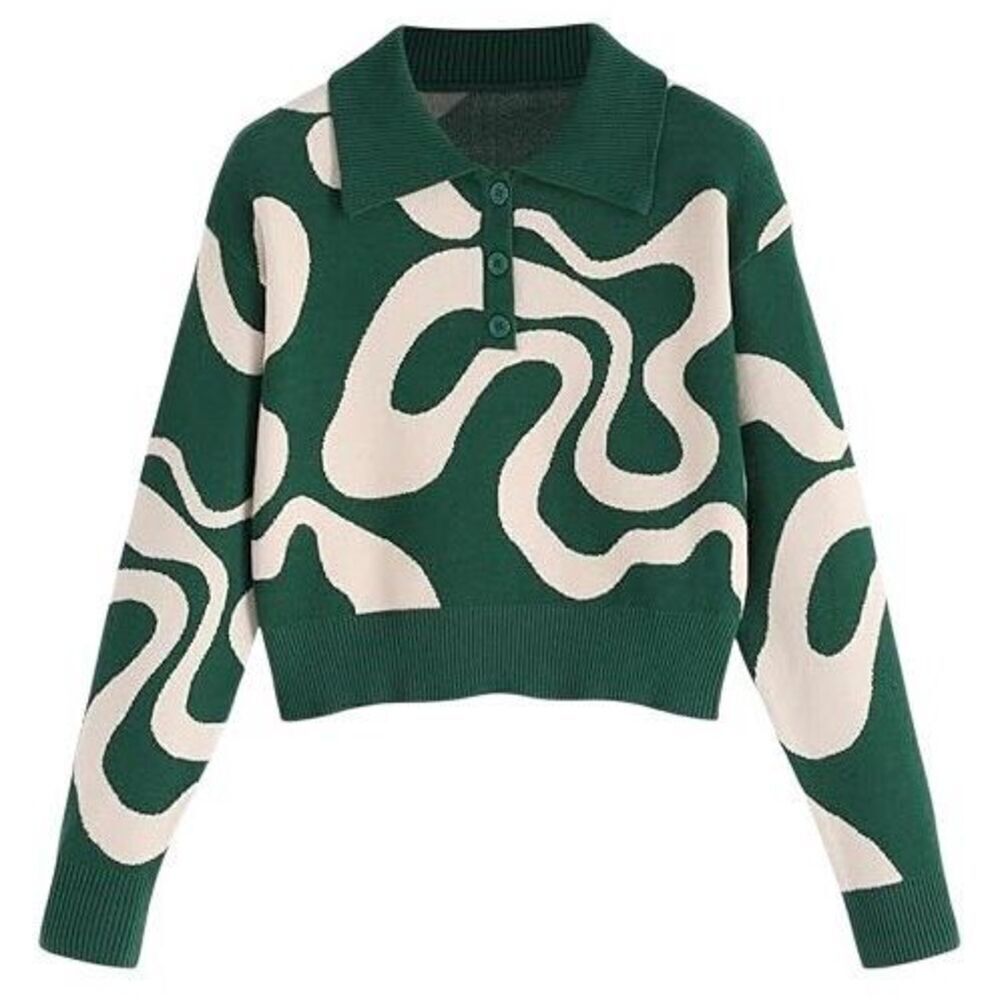 Cider Everyday Illusion Psychadelic Swirl Pullover Sweater Small
